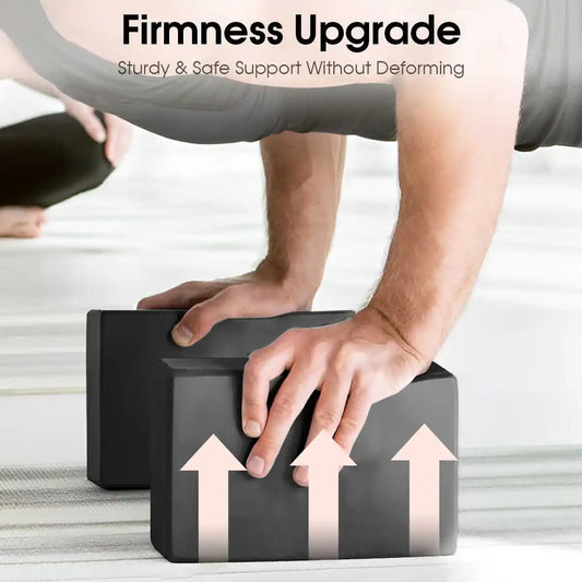 2Pcs Yoga Blocks Foam Brick For Pilates & Fitness (Black)