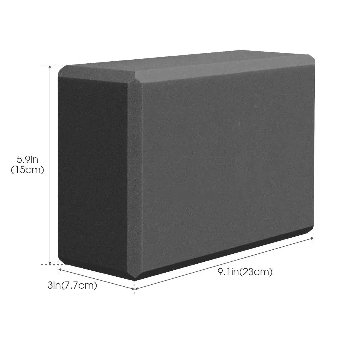 2Pcs Yoga Blocks Foam Brick For Pilates & Fitness (Black)