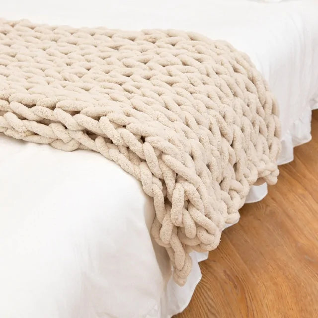 Thick Yarn Knitted Blanket