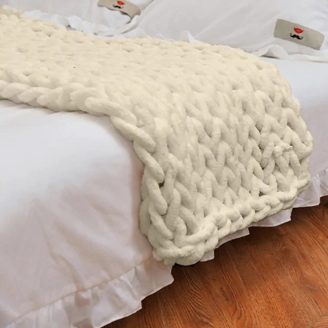 Thick Yarn Knitted Blanket