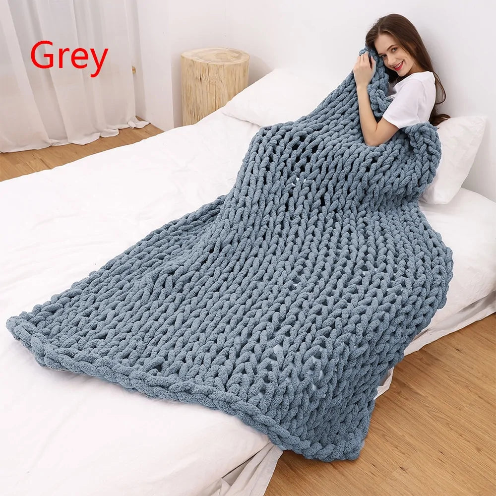 Thick Yarn Knitted Blanket