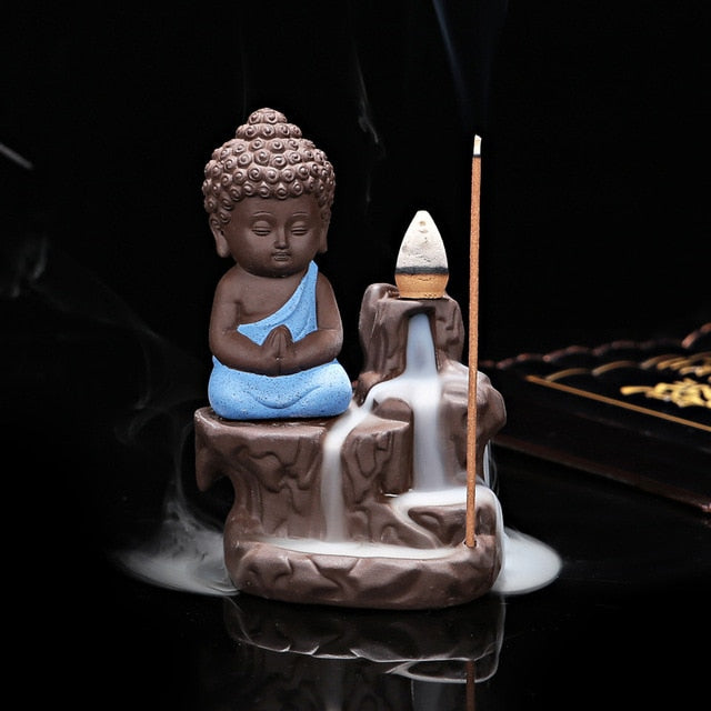 Small Monk / Buddha Ceramic Incense Burners & Incense Cones