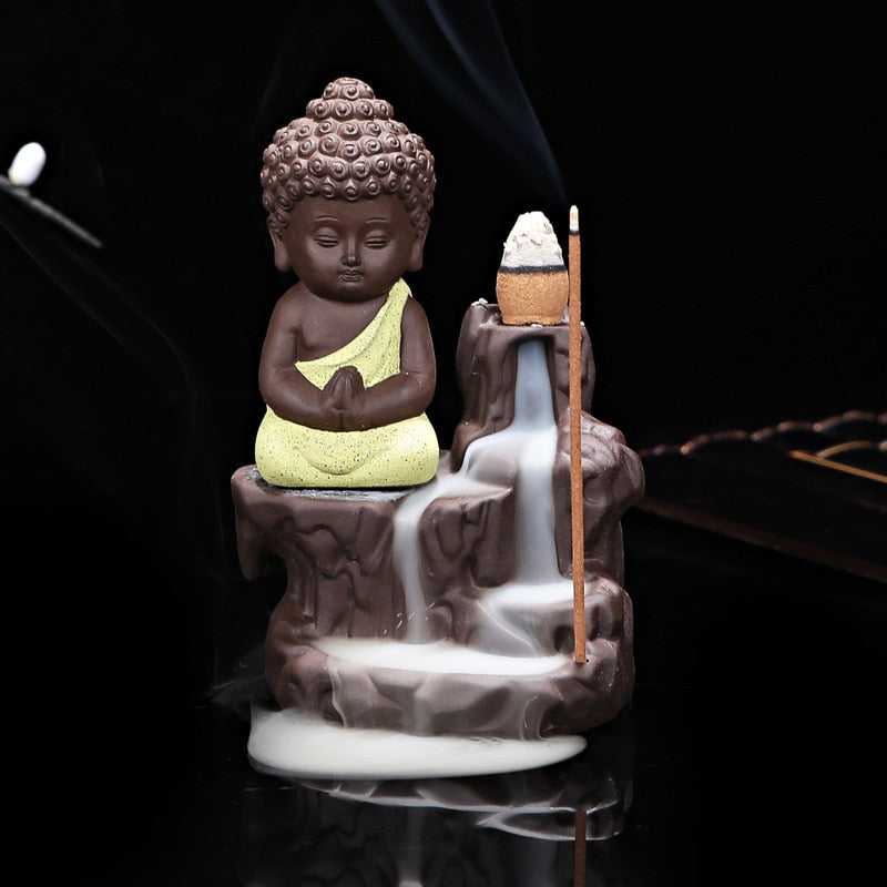 Small Monk / Buddha Ceramic Incense Burners & Incense Cones