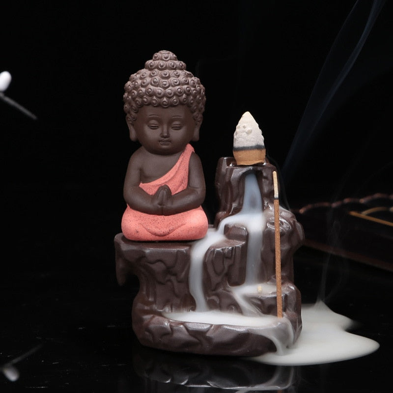 Small Monk / Buddha Ceramic Incense Burners & Incense Cones