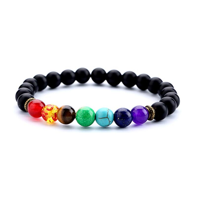 Lava Rock & 7 Chakra Natural Stones Bracelet