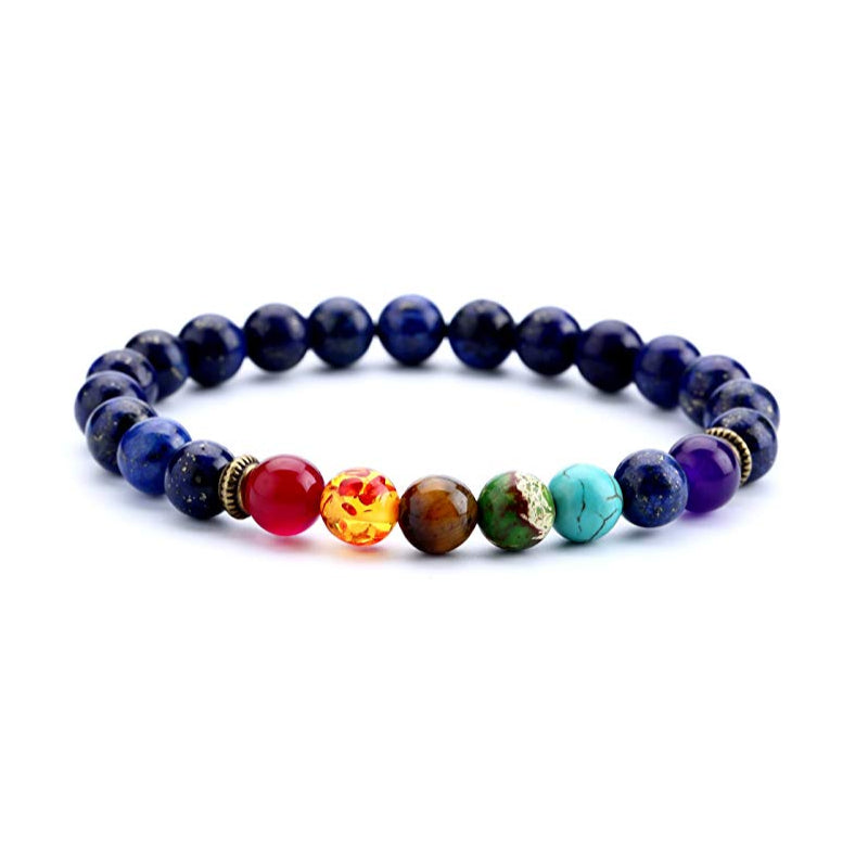 Lava Rock & 7 Chakra Natural Stones Bracelet