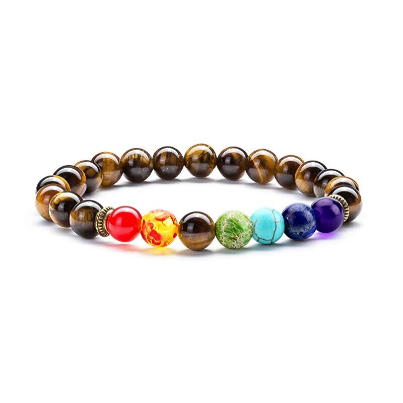 Lava Rock & 7 Chakra Natural Stones Bracelet