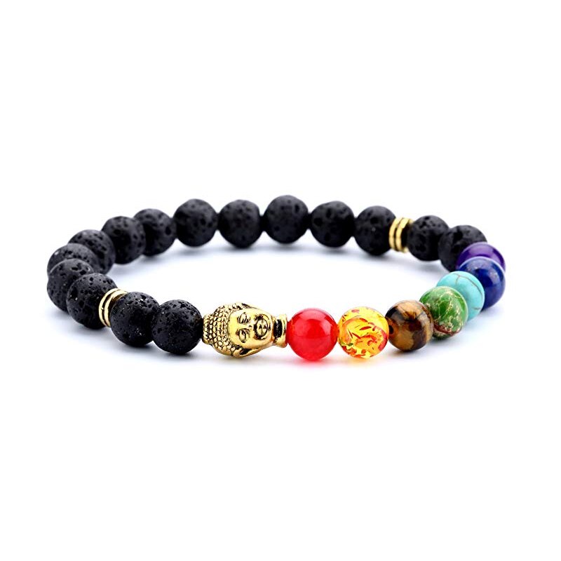 Lava Rock & 7 Chakra Natural Stones Bracelet