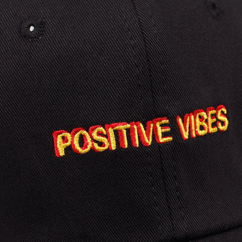 Positive Vibes Embroidered Baseball Cap