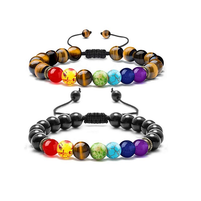 Lava Rock & 7 Chakra Natural Stones Bracelet