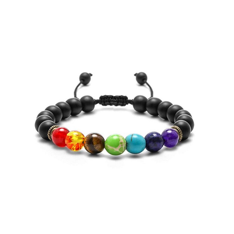 Lava Rock & 7 Chakra Natural Stones Bracelet