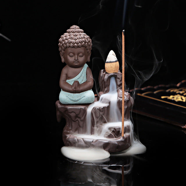 Small Monk / Buddha Ceramic Incense Burners & Incense Cones