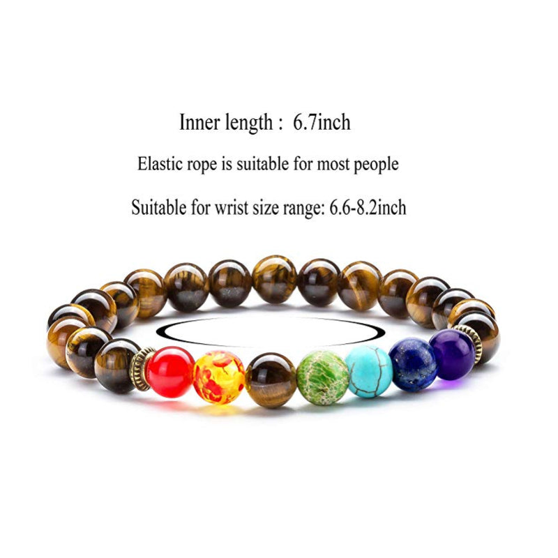 Lava Rock & 7 Chakra Natural Stones Bracelet